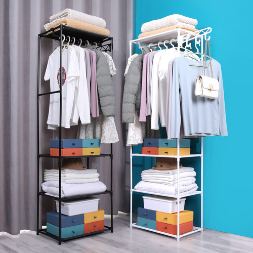 Simple coat rack floor-standing clothes rack household simple assembled clothes hanger storage and organization clothes hanger bag rack