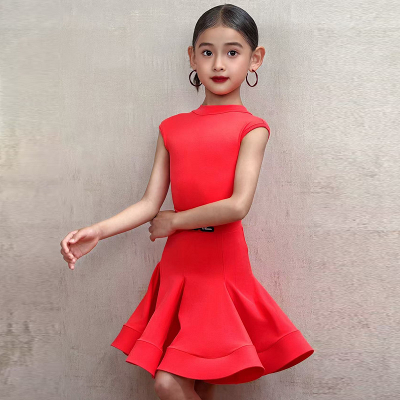 FAZ子供用ネットセレブラテン規定ハイエンドダンス服女の子プロ競技用スイングスカートパフォーマンス服|undefined