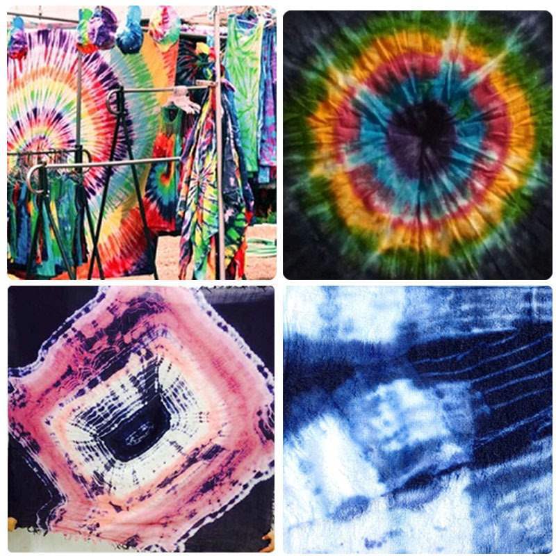 Tejido tie-dyed bufandas almohada DIY colorante pigmento escuela enseñanza de arte estudiantes niños materiales hechos a mano