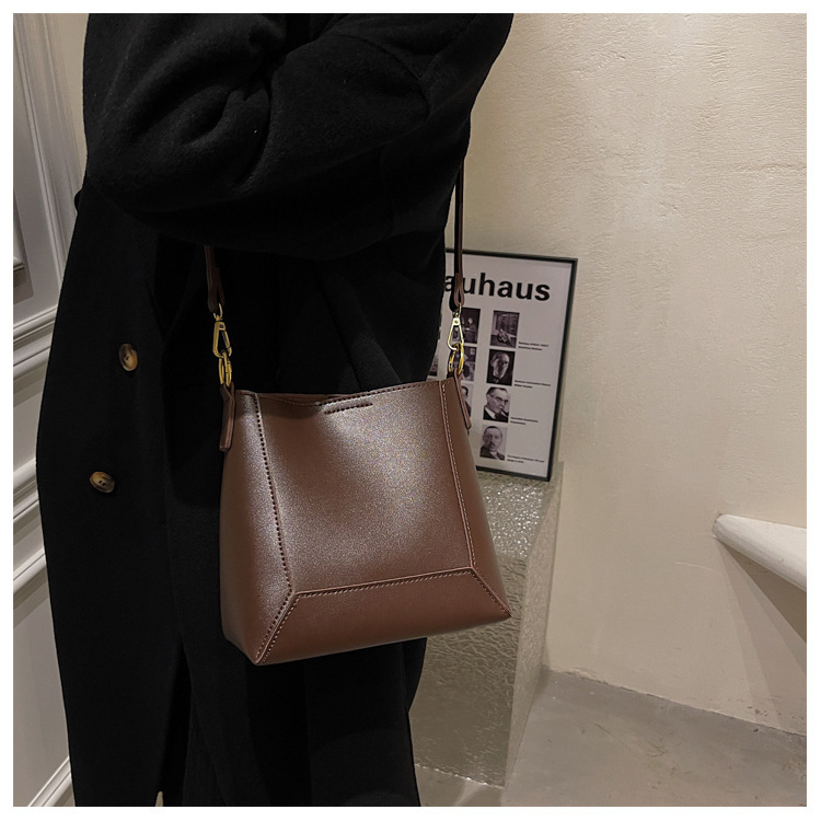 Retro bucket tas met grote capaciteit voor dames schoudertas_voghion.com