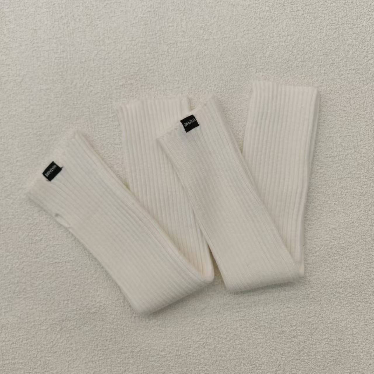 Mangas montadas al sol de imitación, medias mangas de lana de punto cálido, guantes de brazo de protección contra el frío de pantalla sin dedos elásticos de otoño e invierno para mujer