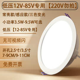 led低压筒灯12v24v36V嵌入式暗装人体雷达感应直流电瓶太阳能船用