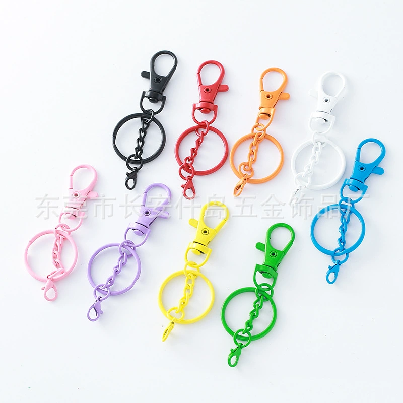 Красочная окрашенная пряжка для собак из цинкового сплава, рыбий рот, апертура с цепочкой + 12 пряжек-лобстеров, аксессуары для кукол, брелок «сделай сам»