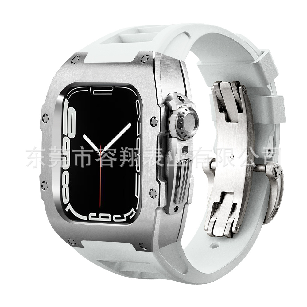 Adecuado para Apple applewatch 8/7/6/5 modificado reloj Correa protectora Shell iwatch caja de reloj de acero inoxidable