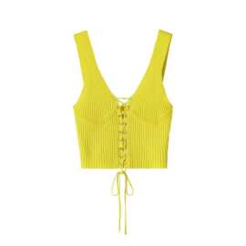 外贸女装2026夏季新款欧美风罗纹针织紧身胸衣式上衣 4331007