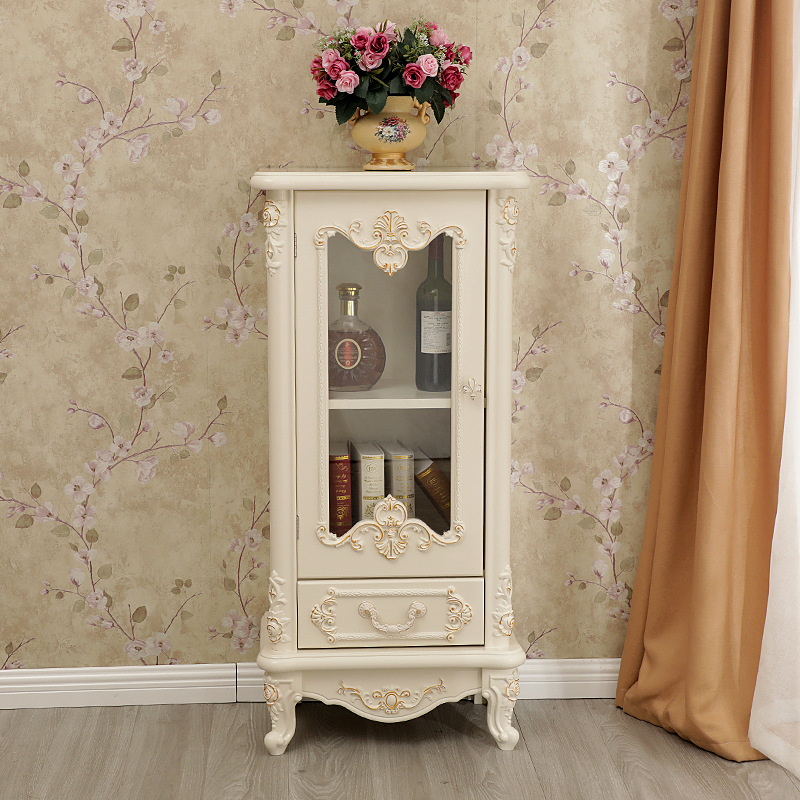 批发新款欧式单门酒柜白色象牙白餐边柜法式储物柜边柜厂家直销