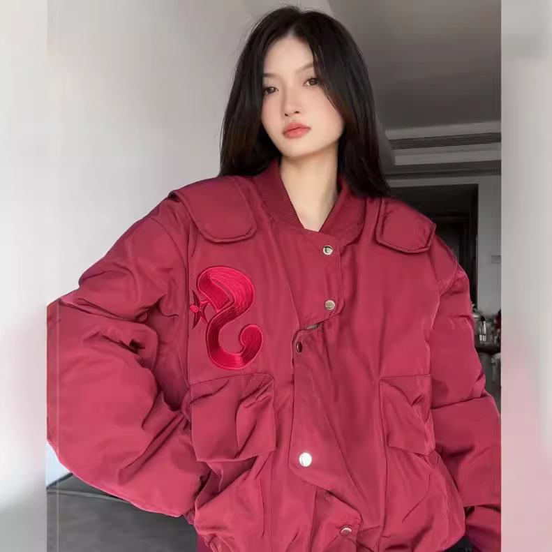 plus size American Retro Long Sleeve Baseball Suit Jacket Women's Spring 2024 New Women's chubby girl Outer Cardigan Top