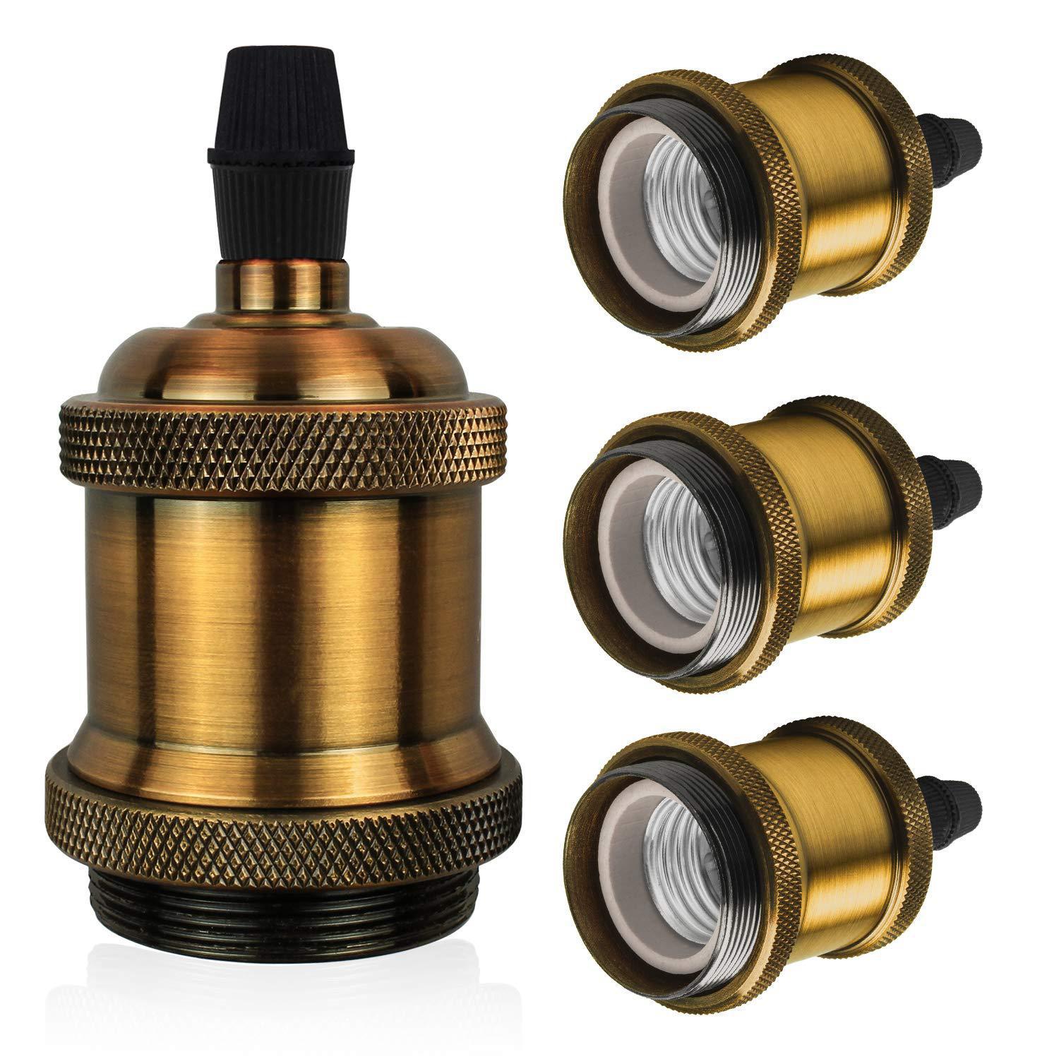 Zhongshan Fuente Fabricante transfronterizo E26E27 lámpara de aluminio antiguo taza de lámpara de cerámica lámpara adecuada para lámparas de succión y elevación