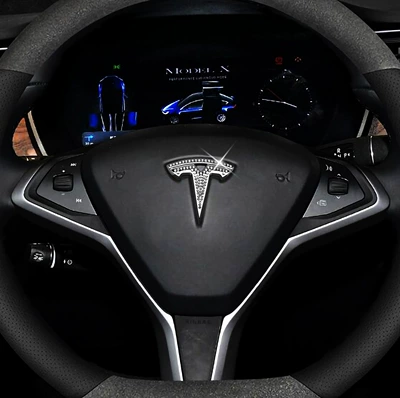 Diamonds, Car Logo with Diamonds, Other Automotive Interior Supplies - tesla-covered-drill