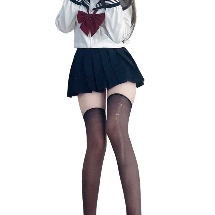 Calcetines de pantorrilla de seda negra, calcetines de terciopelo JK, calcetines de verano de seda blanca negra, calcetines de pantorrilla sexy, calcetines de pantorrilla de rodilla