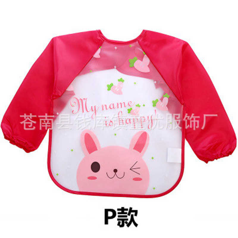 EVA para niños mono de bebé de manga larga a prueba de agua babero bebé sin lavado anti-sucio comer ropa de pintura ropa de babero de arroz