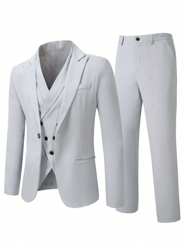 2026 trajes de hombre europeos y estadounidenses transfronterizos tres piezas ligeros de negocios cena chaleco de boda hombre Amazon