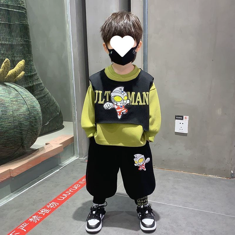 Одежда Ultraman, костюм-жилет для мальчиков, новинка 2025 года, детский красивый весенне-осенний детский стильный костюм-тройка, весенний костюм