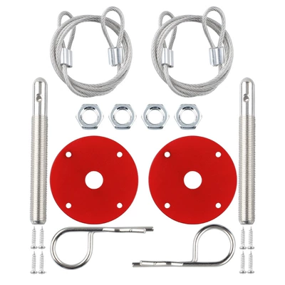 Cross-border car general engine engine cover lock car modification racing cable type cover lock engine cover lock (Other Car Modifications) - red