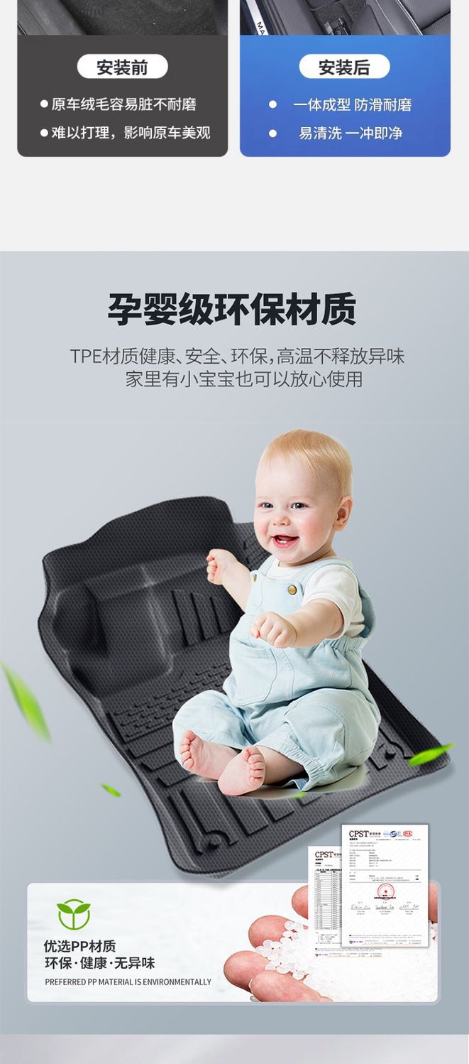 Suitable for BYD Seal 06 Foot Mat Surrounding TPE Car Foot Mat 24 Upper Cover Carpet Trunk Mat