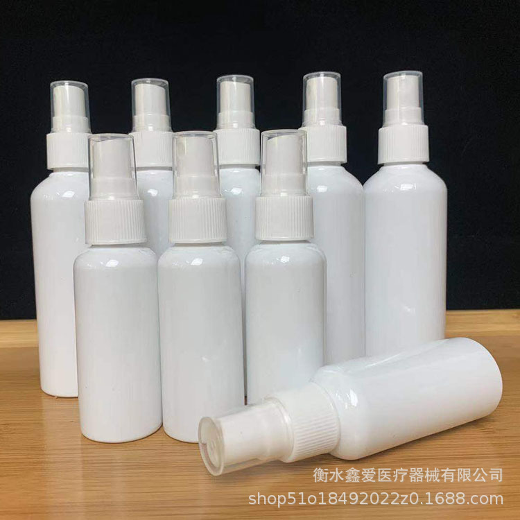 现货50ml100ml毫升白色避光喷雾瓶PET侧喷瓶化妆品分装便携小喷壶