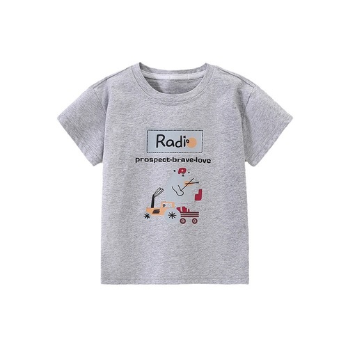 Cross-border children's clothing T-shirt for girls, summer small and medium children cartoon fashionable short-sleeved knit crew neck top for boys