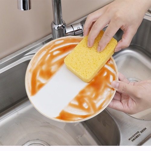 Wood pulp cotton kitchen dish washing sponge scrubber, thick dish washing cloth cleaning pad, scouring pad dish washing cloth, wood pulp sponge block