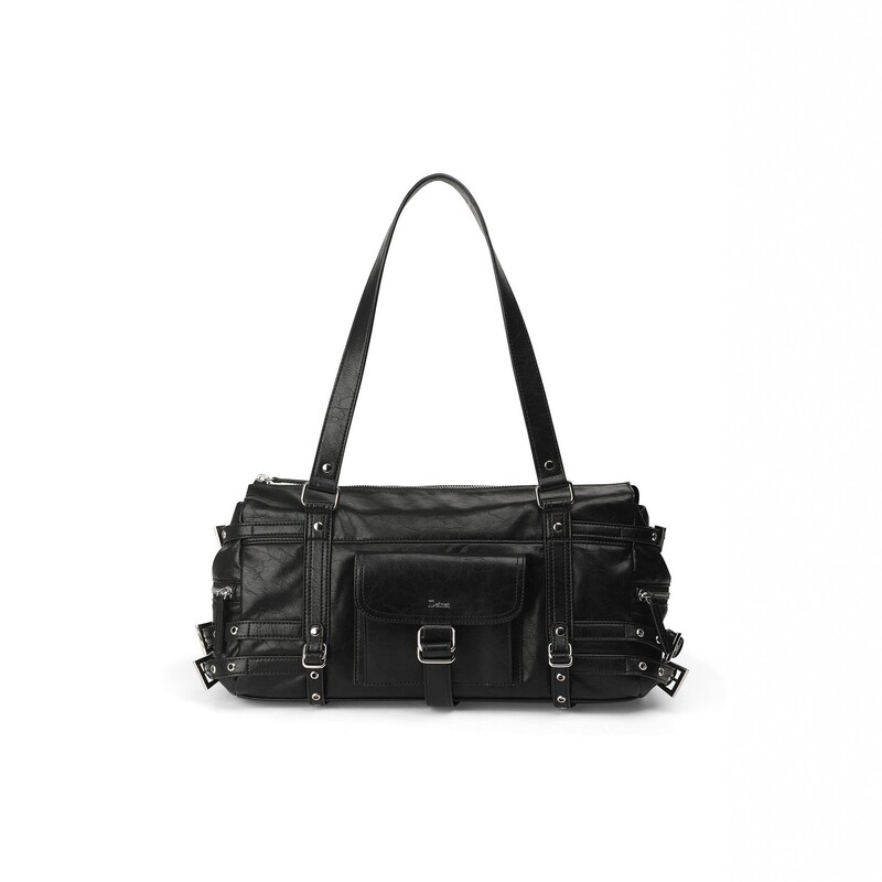 Deinet Korean Designer Brand 2026 Spring Collection Rivet Cool Girl Style Motorcycle Bag Single Shoulder Underarm Bag Deinet Korean Designer Brand 2026 Spring Collection Rivet Cool Girl Style Motorcycle Bag Single Shoulder Underarm Bag