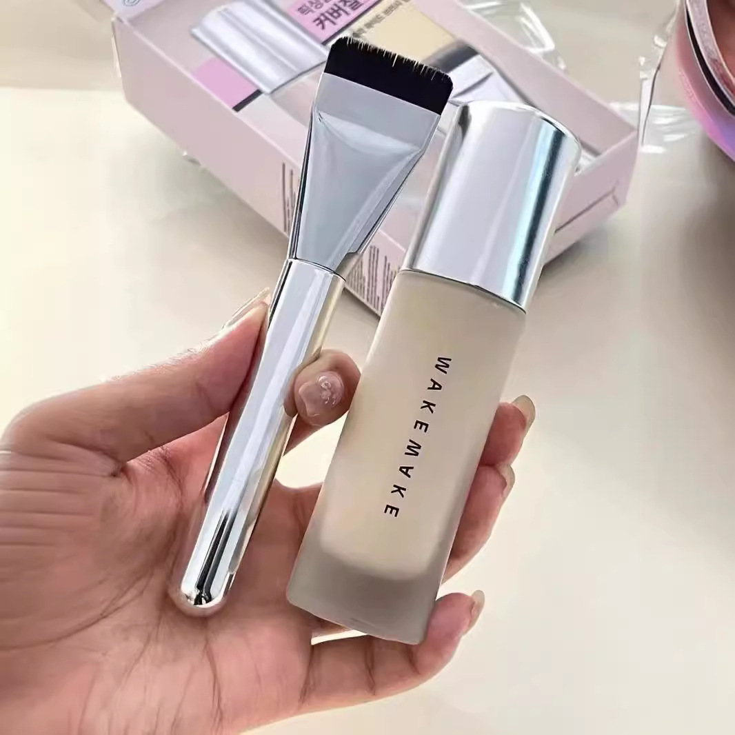 Corea del Sur Bisel cepillo de cejas despertar nuevo cepillo de base de una palabra cepillo de maquillaje cepillo ultrafino corrector herramientas de belleza