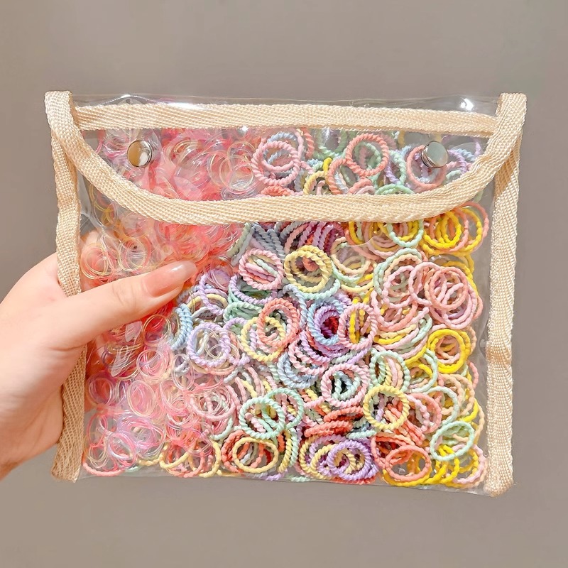 Baby pulgar anillo de pelo no daña cabello pequeño para niños correa de correa de color para niñas para el cabello de bebé cuerdas para el cabello adornamientos