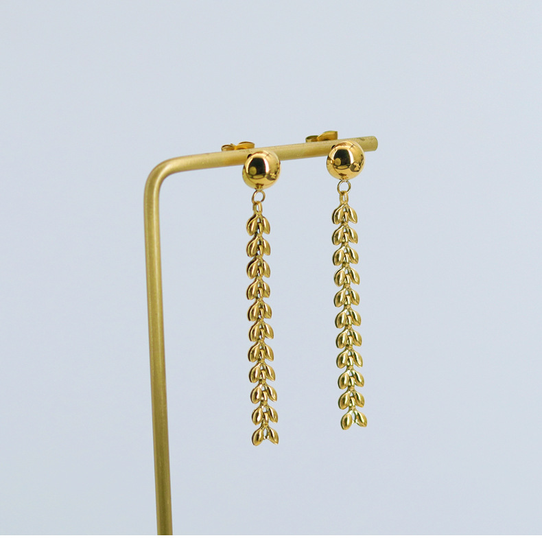 Fashion Grain Titanium Steel Womenu0027S Earrings Necklace