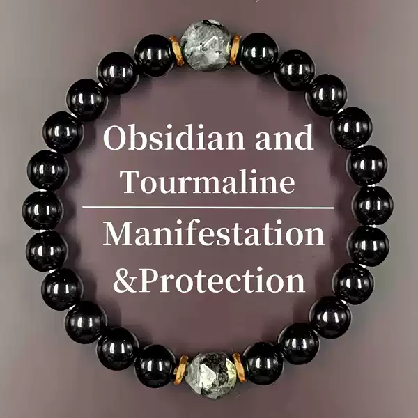 TK cross-border explosion obsidian bracelet handmade elastic bracelet for men and women factory wholesale