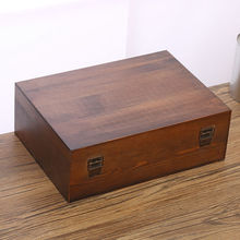 木箱子木框箱带锁木盒复古桌面收纳盒定作礼品盒定作长方形大小号