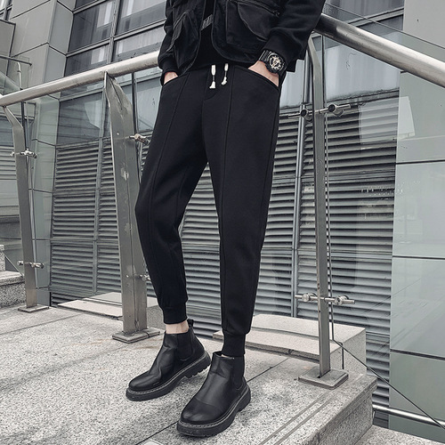 Spring and autumn pants, men's thin fashion brand, slim feet, 9-cent spring and autumn casual harem pants, casual all-matching