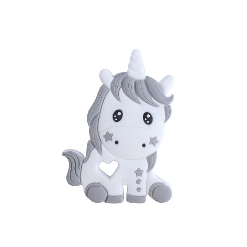 Creativo DIY bebé suministros de dibujos animados silicona unicornio juguete teether palo Amazon nuevo
