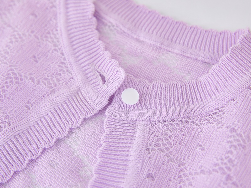Mutter & Kinder Blumen Hohl Ein Knopf Mädchen Strickjacke Mantel Mädchen Blumenspitze Ein Knopf Strickjacke Sonnenschutz Dünner Pullover Schal_voghion.com