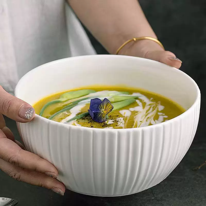 Ceramic high quality soup bowl, big sophisticated tableware