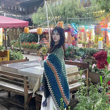 民族风大披肩穿搭斗篷外套大理云南旅游加厚披肩新疆西藏保暖披风