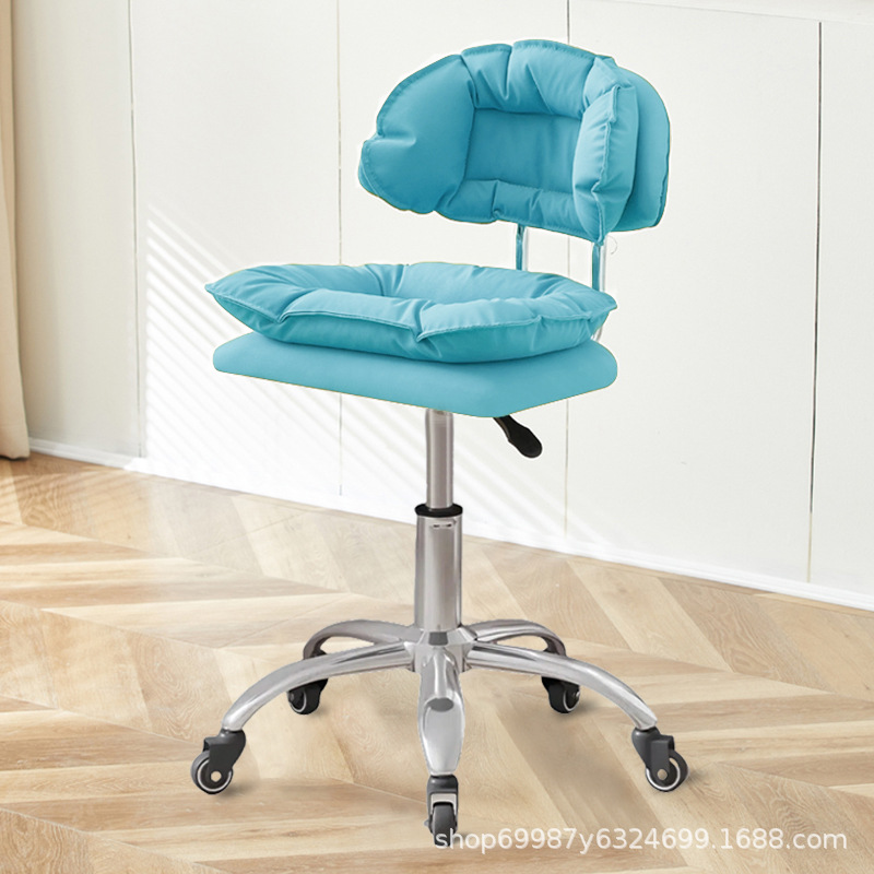 Silla de belleza, taburete especial para uñas y pestañas, respaldo de peluquería, silla elevable, taburete de tocador de dormitorio para niñas en casa