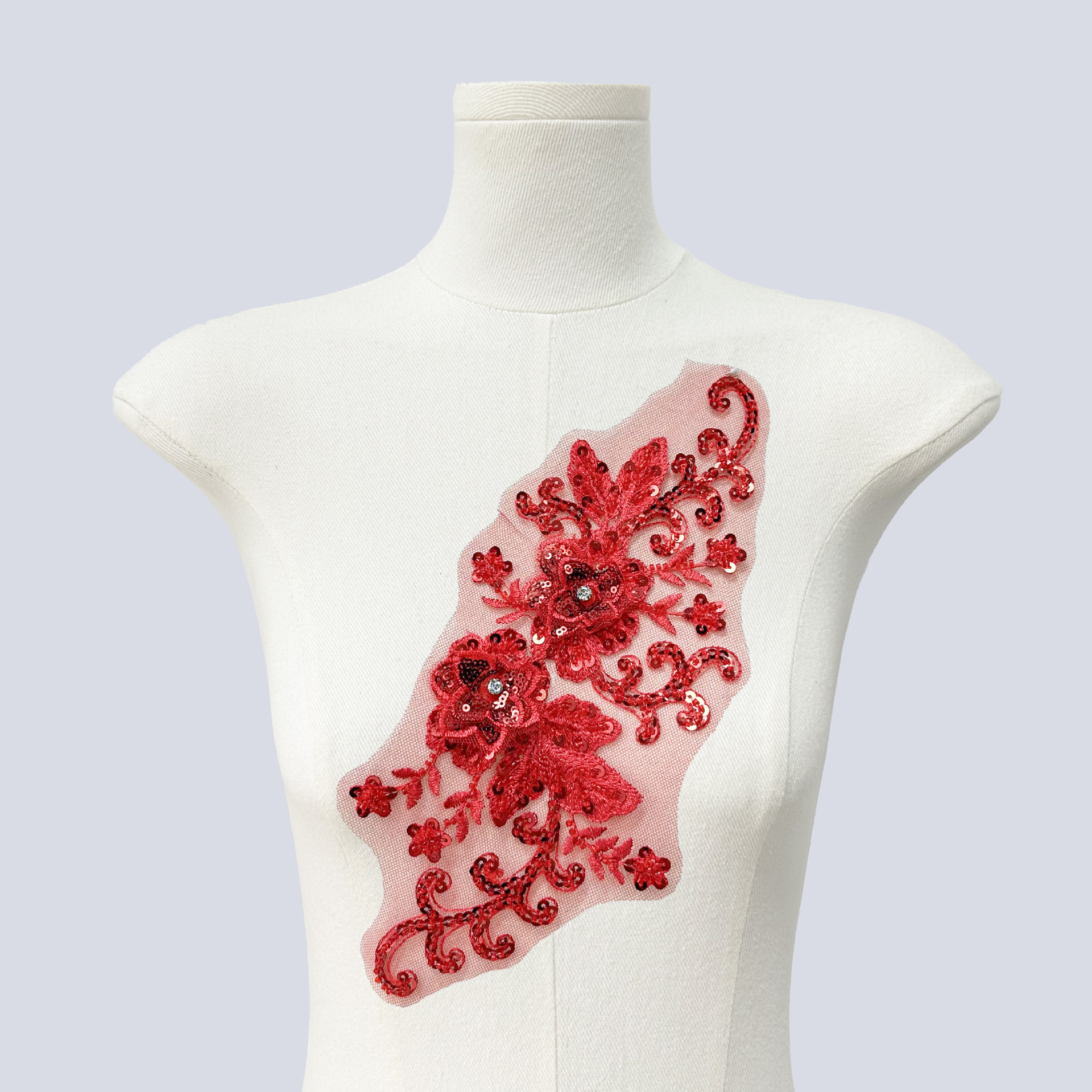 X3152 다홍색 큐빅 장식 1개