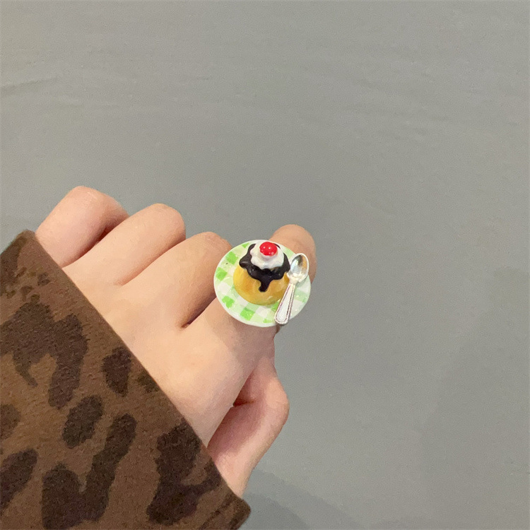 8g Weight Adjustable Ring Classification Adjustable, One Size Ring Size 1 Piece Quantity Casual Occasion Metal Material Fruit, Apple, Cake Pattern All Seasons Season Women's Gender Plating Design Cute, Modern Style Style 1 Piece Cute Modern Style Fruit Apple Cake Metal Plating Women's Adjustable Ring 4