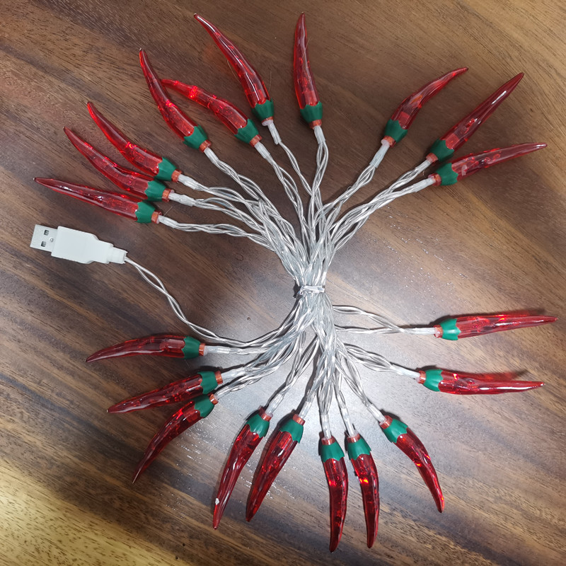 LED luces de colores de pimienta roja luces de cadena luces intermitentes Año Nuevo Navidad vacaciones decoración atmósfera luces Año Nuevo decoración del hogar iluminación