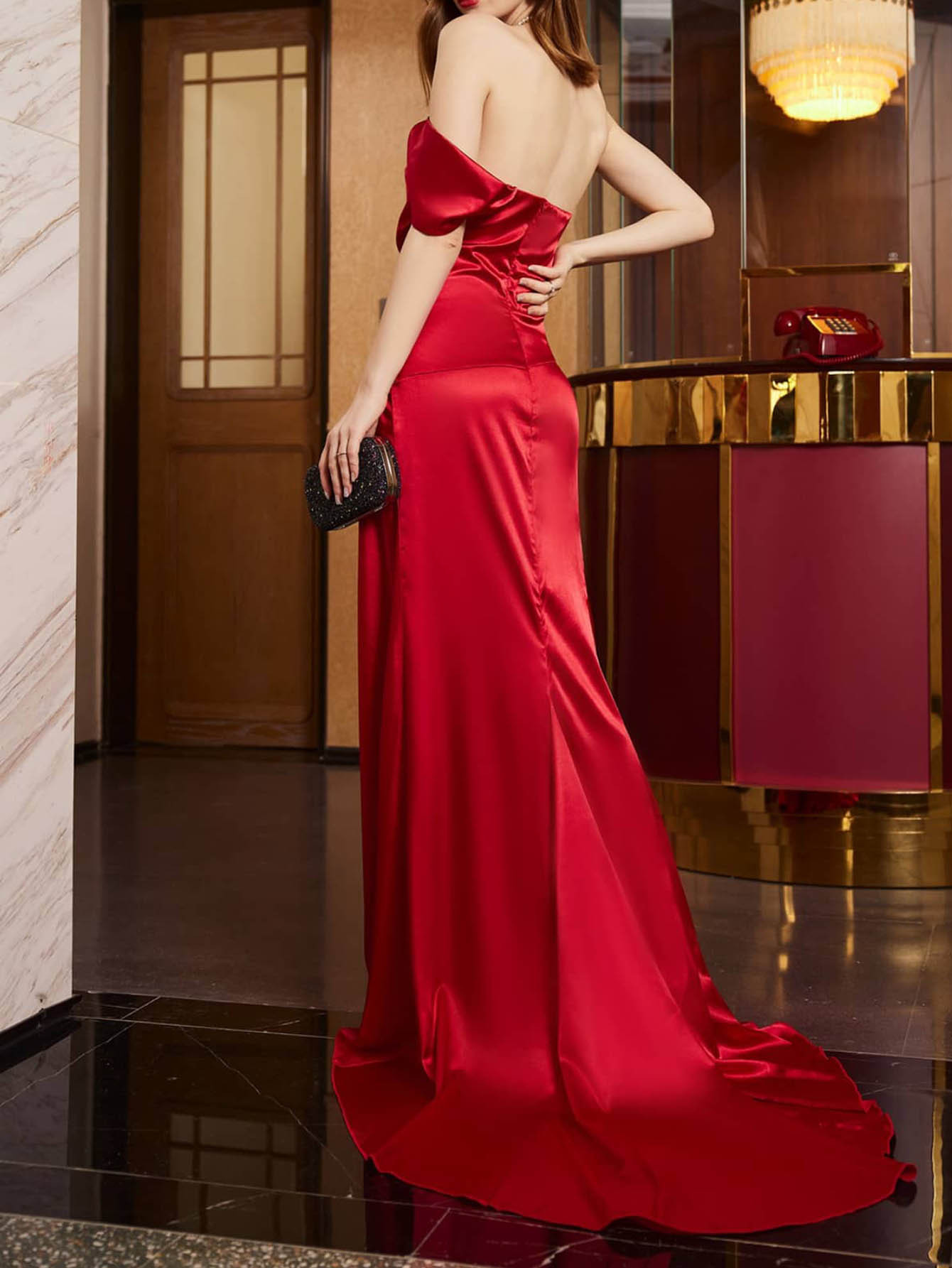 Europa y América Comercio exterior nueva ropa de las mujeres verano Amazon Sling cola roja delgada vaina vestido fiesta banquete image 6
