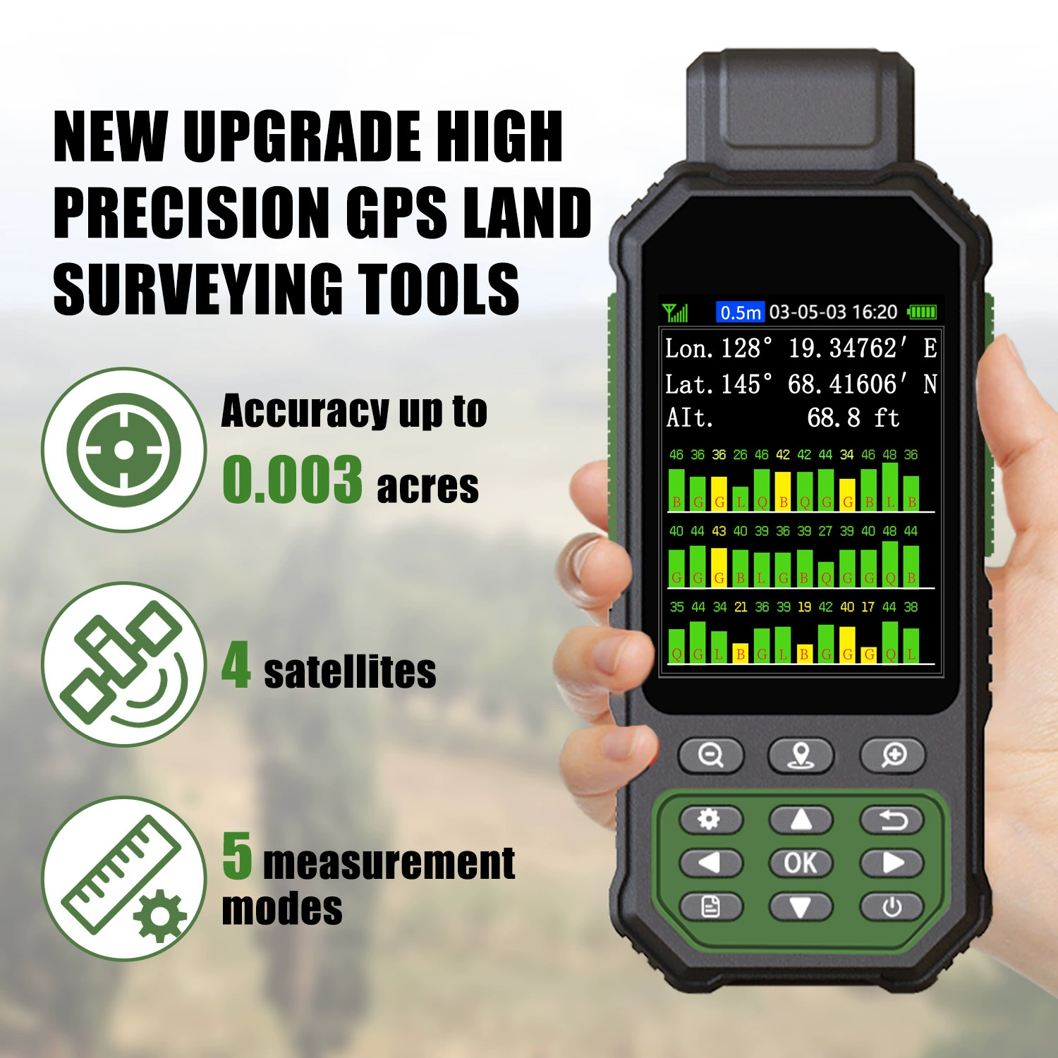 GPS-измеритель площади Zhuolin ZL190PLUS (английская версия), высокоточный прибор для измерения площади земли, для внешнеторгового экспорта.