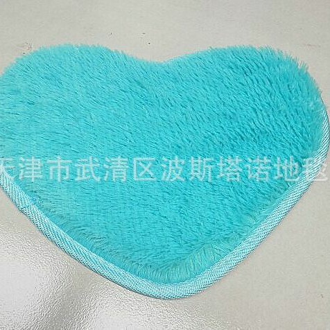Fábrica al por mayor lavable lana de seda en forma de corazón alfombra de lana corta alfombra de piso adecuado para estera de pie silla Mat estudio dormitorio