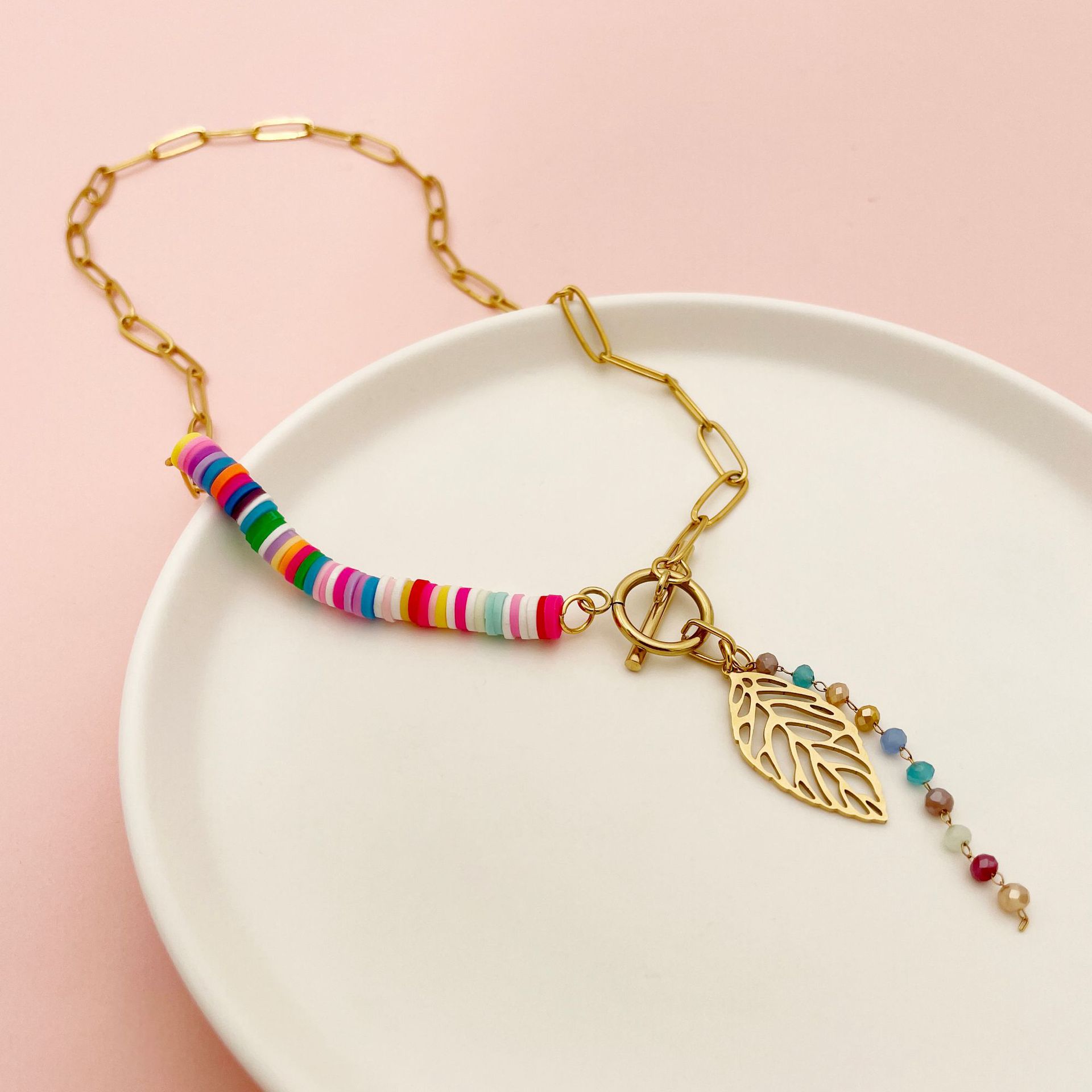 1 Piece Fashion Leaf Metal Titanium Steel Plating Womenu0027S Pendant Necklace