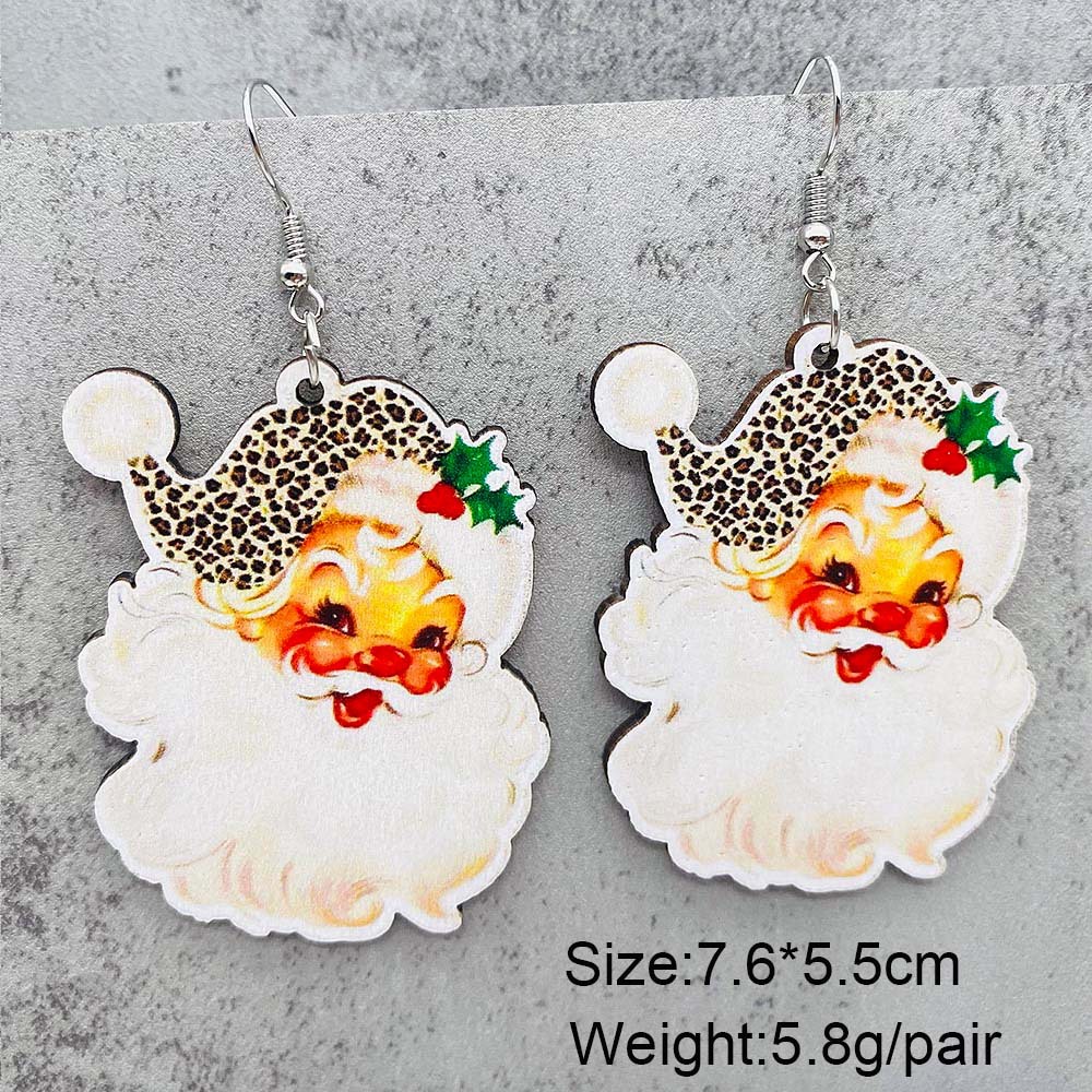6g Weight Ear hook Event & Party Supplies Ear hook Classification 1 Pair Quantity Holiday, Party Occasion Wood Material Christmas Festival Christmas Hat, Christmas Tree, Santa Claus Pattern Women's Gender Cute Style 1 Pair Cute Christmas Hat Christmas Tree Santa Claus Wood Ear Hook 5