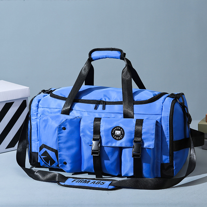 Bolsa de viaje portátil de moda de gran capacidad, bolsa deportiva multifuncional para hombres y mujeres, equipaje de separación seca y húmeda, mochila