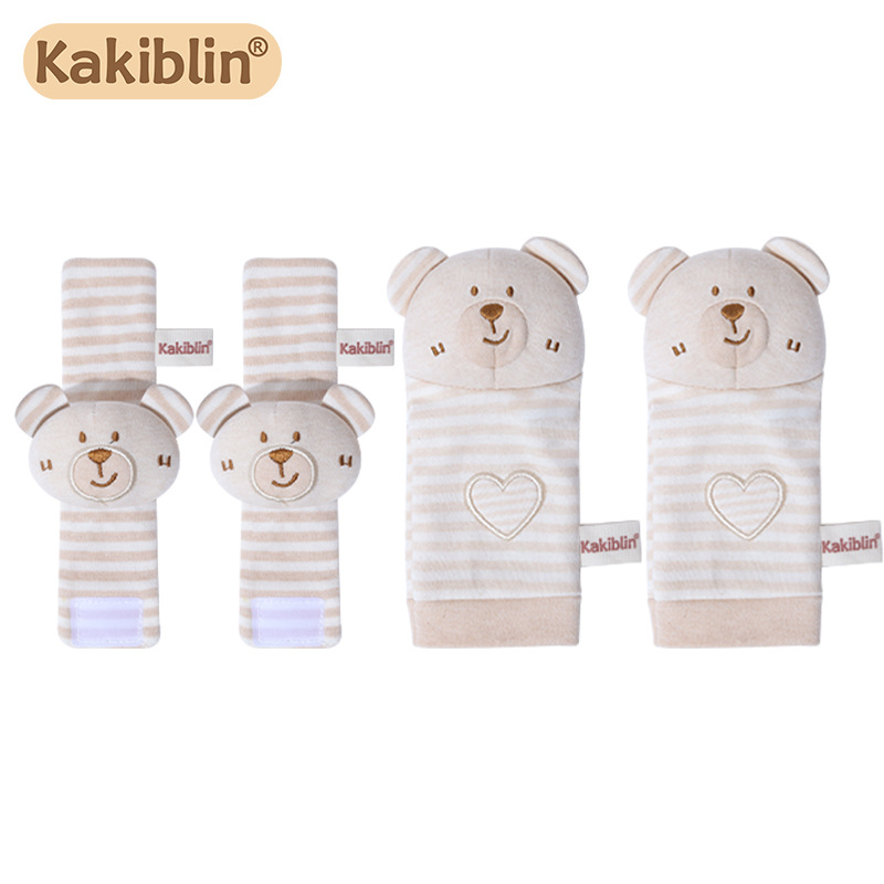 Calcetines Oso de algodón orgánico + correa para la muñeca (bolsa)