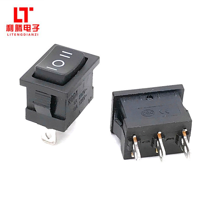 3脚3档船型开关KCD1-103 15*21mm三档三脚翘板开关小电器电源开关