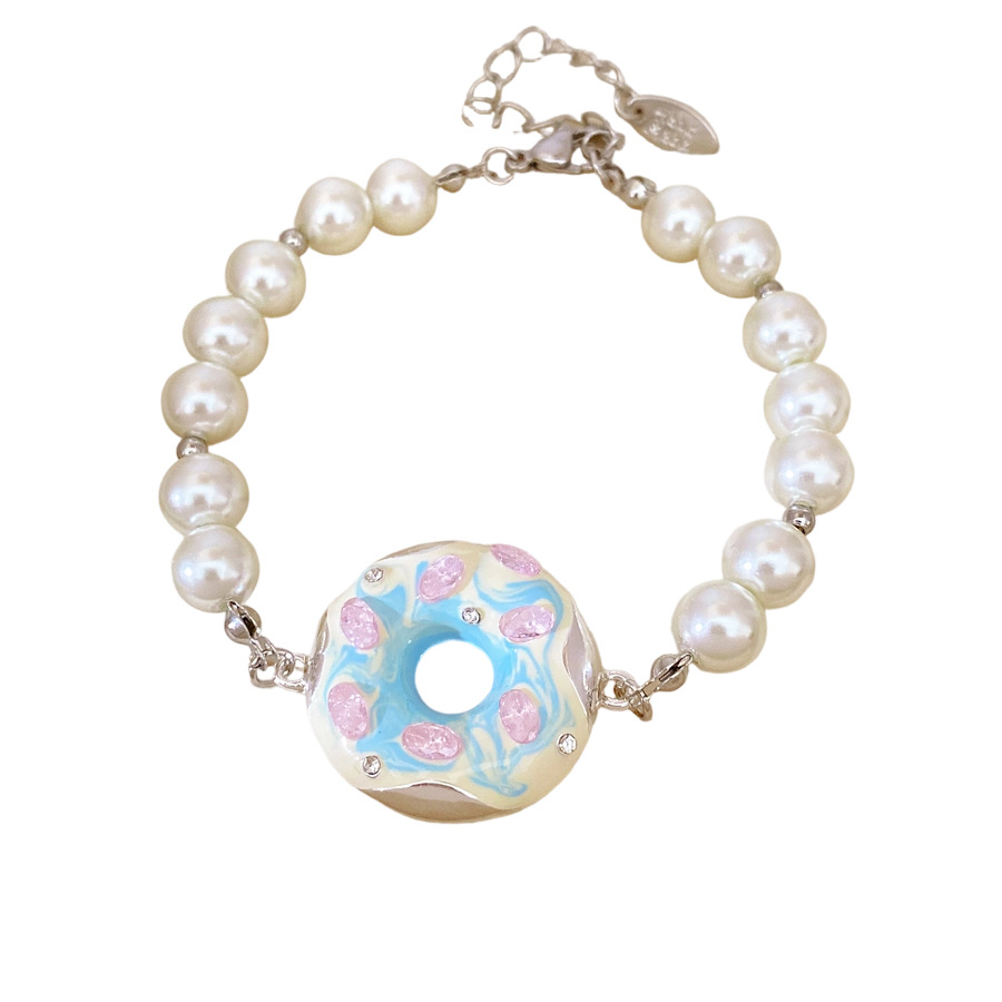 Zircon goteo de amor donut doble collar de perlas ligero lujo nicho cadena de clavícula adorable conjunto de joyas de moda image 6