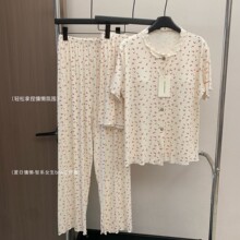韩系睡衣可外穿夏季莫代尔短袖卡通少女家居服三件套短袖短裤长裤