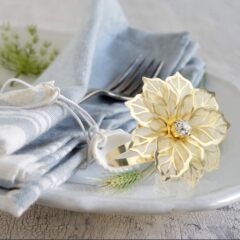 クロスボーダーの金属網の花のナプキンはナプキンを掛けます。