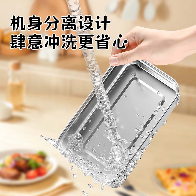 Caja de almuerzo calefactable de acero inoxidable 304 caja de almuerzo calefactable enchufable para oficinacaja de almuerzo recargable portátil montada en automóvil