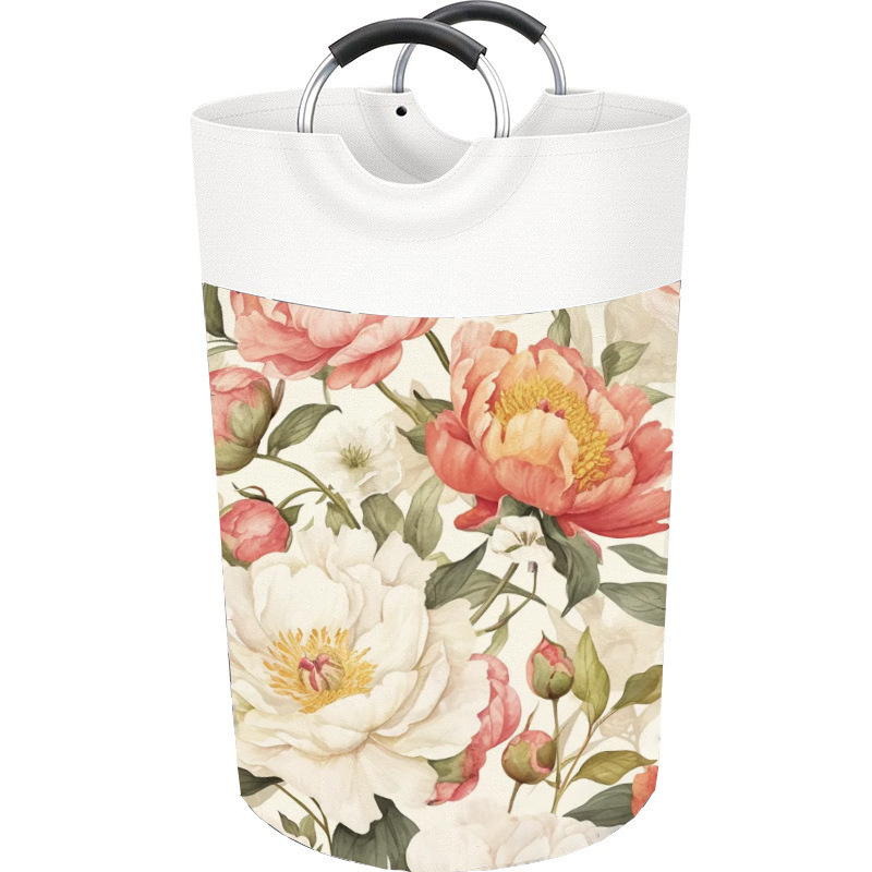 Barril de almacenamiento de impresión de tela de gran capacidad transfronterizo, artículos diversos, cestas de ropa sucia, cestas de lavandería plegables para el hogar se pueden personalizar